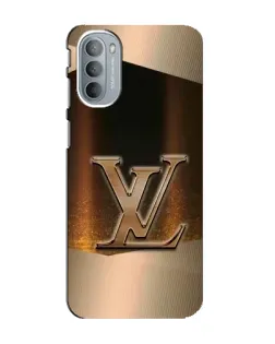 Чехол для Motorola MOTO G31 с картинкой «LV — золотое сияние»