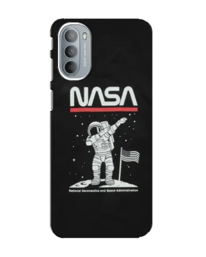 Чехол для Motorola MOTO G31 с картинкой «NASA — шагаем по Луне»