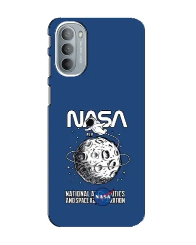 Чехол для Motorola MOTO G31 с картинкой «NASA — лунная миссия»