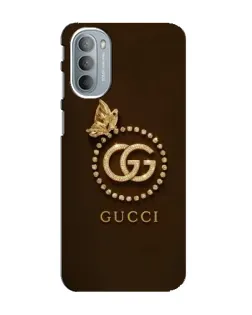 Чехол для Motorola MOTO G31 с картинкой «Gucci — золотая бабочка»