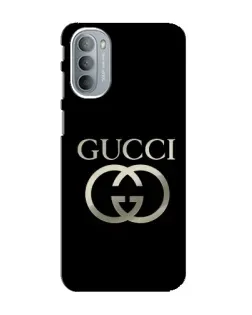 Чехол для Motorola MOTO G31 с картинкой «Gucci — золото на черном»