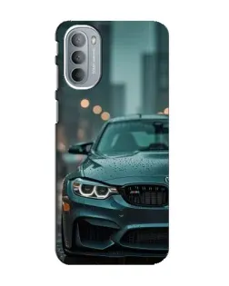 Чехол для Motorola MOTO G31 с картинкой «BMW в огнях города»