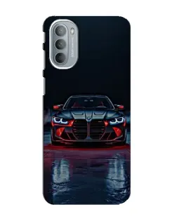 Чехол для Motorola MOTO G31 с картинкой «BMW на мокрой дороге»