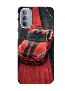 Чехол для Motorola MOTO G31 с картинкой «BMW на красной дорожке»