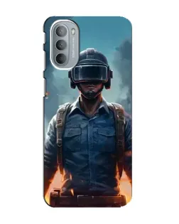 Чехол для Motorola MOTO G31 с картинкой «PUBG — реалистичный герой»