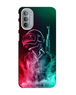 Чехол для Motorola MOTO G31 с картинкой «PUBG — огненный воин»