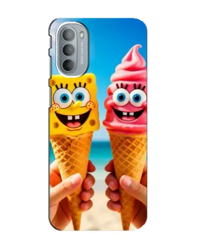 Чехол для Motorola MOTO G31 с картинкой «Спанч Боб мороженое»
