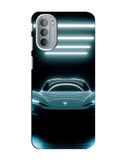 Чехол для Motorola MOTO G31 с картинкой «Tesla в неоне»