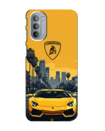 Чехол для Motorola MOTO G31 с картинкой «Желтый Lamborghini город» Чехол для Motorola MOTO G31 с картинкой «Желтый Lamborghini город»