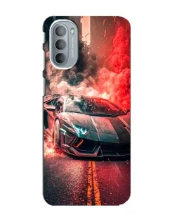 Чехол для Motorola MOTO G31 с картинкой «Lamborghini красный дым»