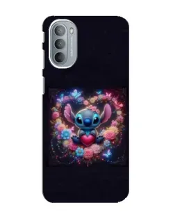 Чехол для Motorola MOTO G31 с картинкой «Stitch в цветах»