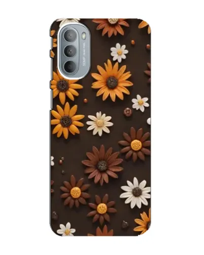 Чехол для Motorola MOTO G31 с картинкой «Узор из маленьких подсолнухов»