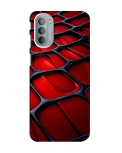 Чехол для Motorola MOTO G31 с картинкой «Красная глянцевая сетка»