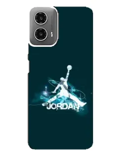 Чехол для Motorola MOTO G34 с картинкой «Jordan Blue Fire» Чехол для Motorola MOTO G34 с картинкой «Jordan Blue Fire»
