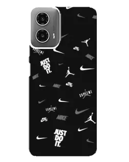 Чехол для Motorola MOTO G34 с картинкой «Nike Black Pattern» Чехол для Motorola MOTO G34 с картинкой «Nike Black Pattern»