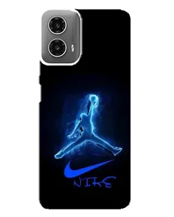Чехол для Motorola MOTO G34 с картинкой «Jordan Neon Blue» Чехол для Motorola MOTO G34 с картинкой «Jordan Neon Blue»