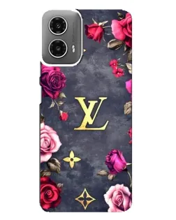 Чехол для Motorola MOTO G34 с картинкой «Цветочный Louis Vuitton»