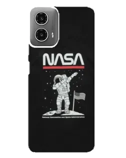 Чехол для Motorola MOTO G34 с картинкой «NASA — шагаем по Луне» Чехол для Motorola MOTO G34 с картинкой «NASA — шагаем по Луне»
