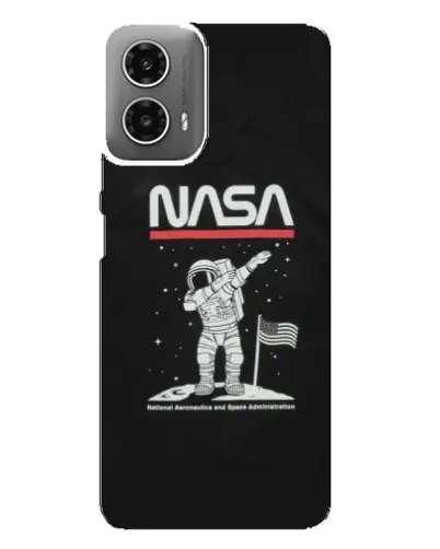 Чехол для Motorola MOTO G34 с картинкой «NASA — шагаем по Луне»