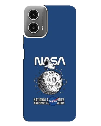 Чехол для Motorola MOTO G34 с картинкой «NASA — лунная миссия»