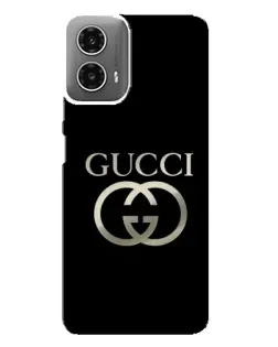 Чехол для Motorola MOTO G34 с картинкой «Gucci — золото на черном»