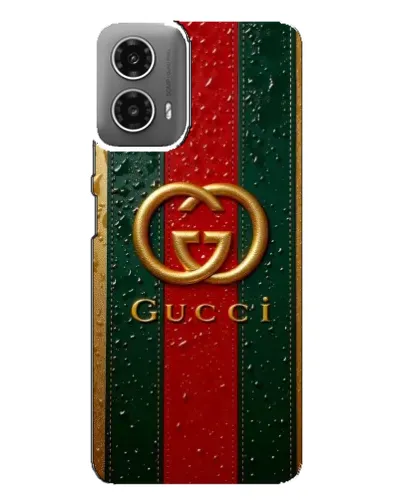 Чехол для Motorola MOTO G34 с картинкой «Gucci — фирменная полоса и золото» Чехол для Motorola MOTO G34 с картинкой «Gucci — фирменная полоса и золото»