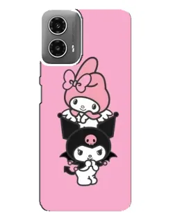 Чехол для Motorola MOTO G34 с картинкой «My Melody и Kuromi»