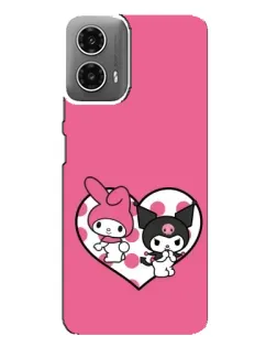 Чехол для Motorola MOTO G34 с картинкой «Kuromi и My Melody»