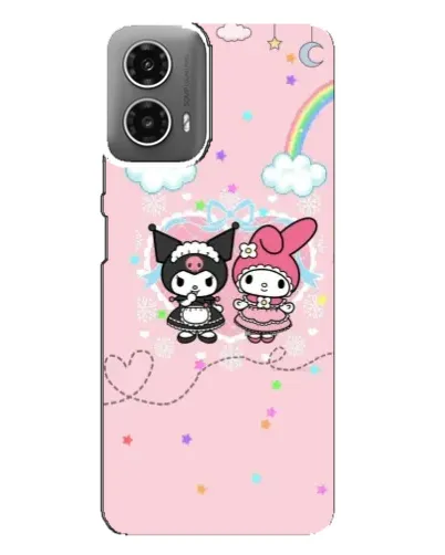 Чехол для Motorola MOTO G34 с картинкой «My Melody и Kuromi» Чехол для Motorola MOTO G34 с картинкой «My Melody и Kuromi»