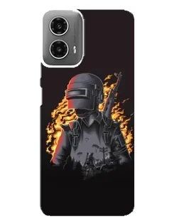 Чехол для Motorola MOTO G34 с картинкой «PUBG — огненный силуэт» Чехол для Motorola MOTO G34 с картинкой «PUBG — огненный силуэт»