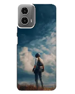 Чехол для Motorola MOTO G34 с картинкой «Герой PUBG на скале» Чехол для Motorola MOTO G34 с картинкой «Герой PUBG на скале»