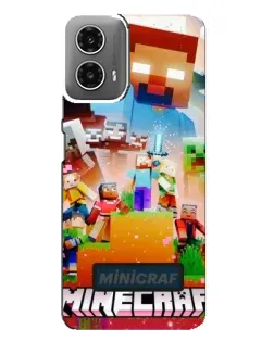 Чехол для Motorola MOTO G34 с картинкой «Minecraft герои игры» Чехол для Motorola MOTO G34 с картинкой «Minecraft герои игры»