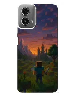Чехол для Motorola MOTO G34 с картинкой «Стив у башни» Чехол для Motorola MOTO G34 с картинкой «Стив у башни»