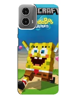 Чехол для Motorola MOTO G34 с картинкой «Губка Боб Minecraft» Чехол для Motorola MOTO G34 с картинкой «Губка Боб Minecraft»