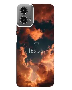 Чехол для Motorola MOTO G34 с картинкой «Сияние Имени Jesus»