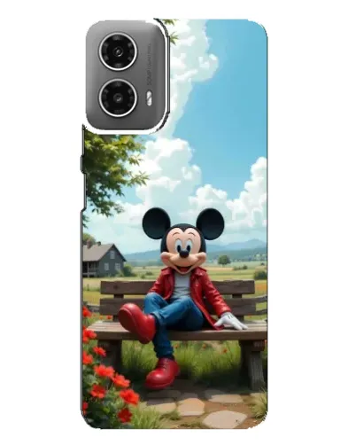 Чехол для Motorola MOTO G34 с картинкой «Микки на скамейке»