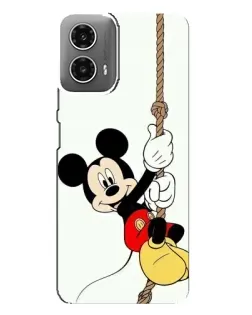 Чехол для Motorola MOTO G34 с картинкой «Mickey на канате»