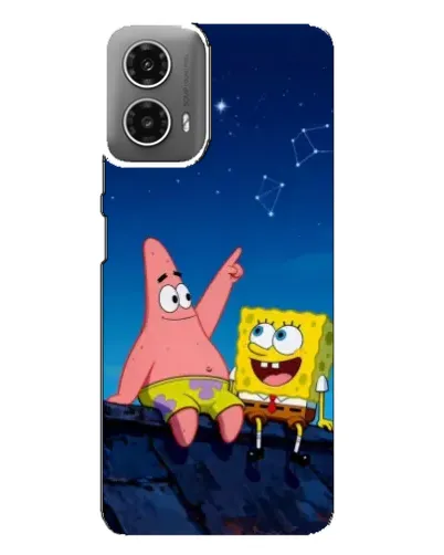 Чехол для Motorola MOTO G34 с картинкой «Губка Боб и Патрик ночью» Чехол для Motorola MOTO G34 с картинкой «Губка Боб и Патрик ночью»