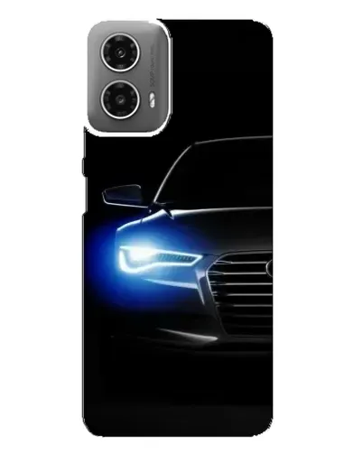 Чехол для Motorola MOTO G34 с картинкой «Неоновый взгляд Audi»