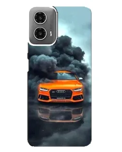 Чехол для Motorola MOTO G34 с картинкой «Audi в облаках дыма»