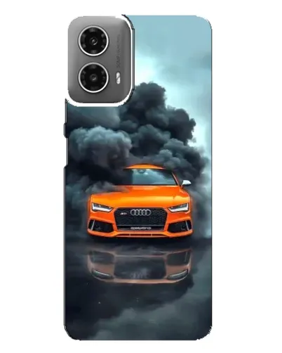 Чехол для Motorola MOTO G34 с картинкой «Audi в облаках дыма»