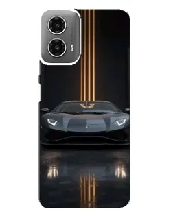 Чехол для Motorola MOTO G34 с картинкой «Lamborghini золотые линии»