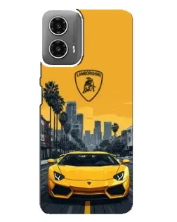 Чехол для Motorola MOTO G34 с картинкой «Желтый Lamborghini город» Чехол для Motorola MOTO G34 с картинкой «Желтый Lamborghini город»