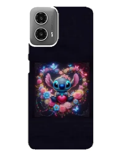 Чехол для Motorola MOTO G34 с картинкой «Stitch в цветах» Чехол для Motorola MOTO G34 с картинкой «Stitch в цветах»