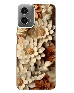 Чехол для Motorola MOTO G34 с картинкой «Бежевый флористический декор» Чехол для Motorola MOTO G34 с картинкой «Бежевый флористический декор»