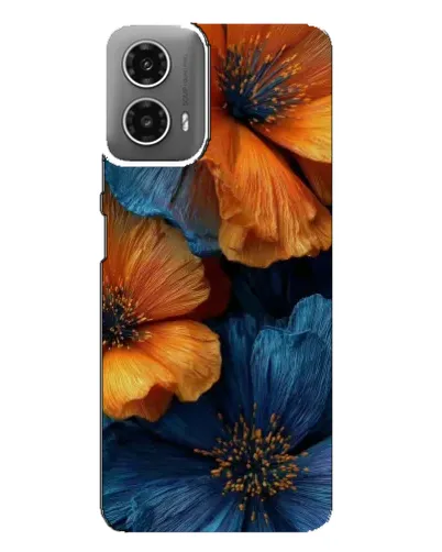 Чехол для Motorola MOTO G34 с картинкой «Яркая сине-оранжевая флора» Чехол для Motorola MOTO G34 с картинкой «Яркая сине-оранжевая флора»