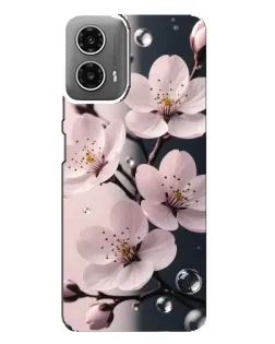 Чехол для Motorola MOTO G34 с картинкой «Нежная сакура и капли» Чехол для Motorola MOTO G34 с картинкой «Нежная сакура и капли»