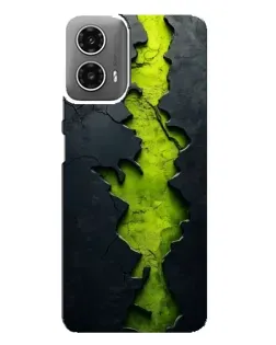 Чехол для Motorola MOTO G34 с картинкой «Салатовый разлом скалы»