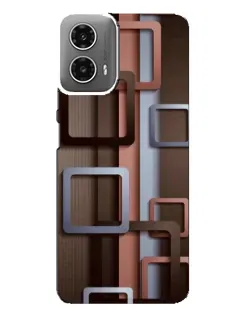 Чехол для Motorola MOTO G34 с картинкой «Коричневые объемные квадраты»