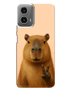 Чехол для Motorola MOTO G34 с картинкой «Капибара виктория» Чехол для Motorola MOTO G34 с картинкой «Капибара виктория»